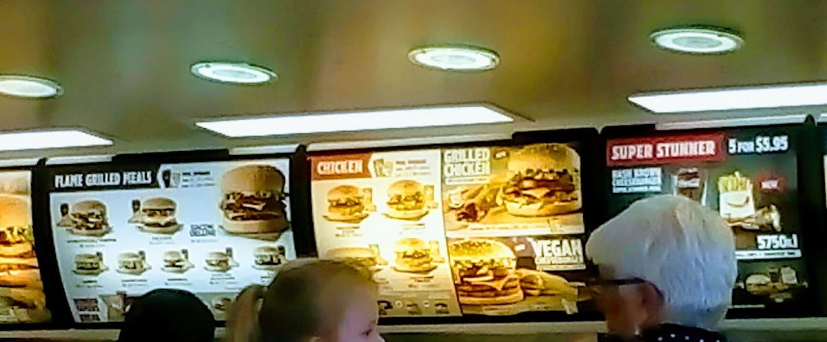 Menu, Hungry Jack's Burgers Mowbray