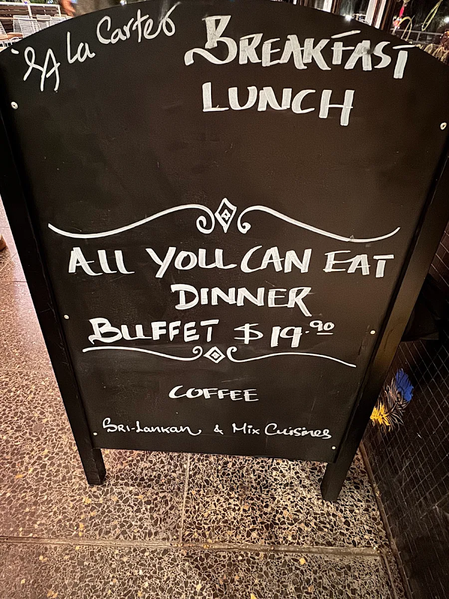 Menu, Manu's cafe and restaurant