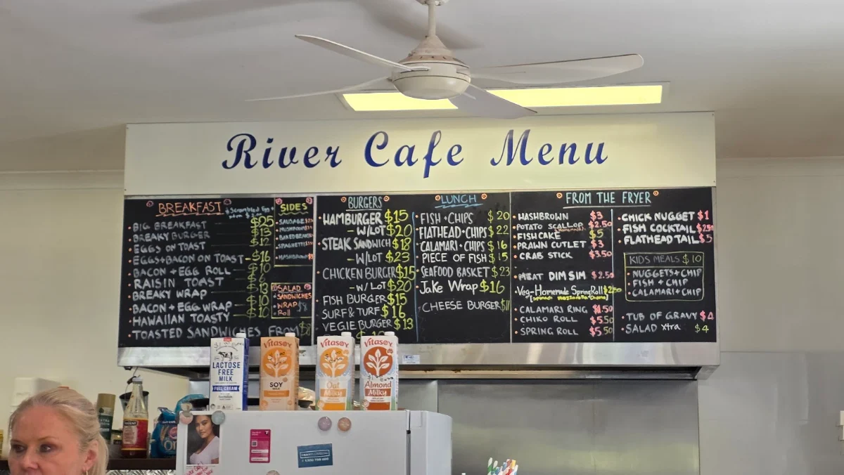 Menu, The River Cafe Nelligen