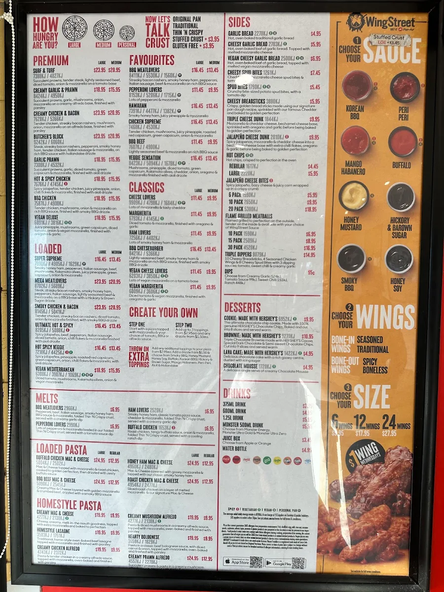 Menu, Pizza Hut Para Vista