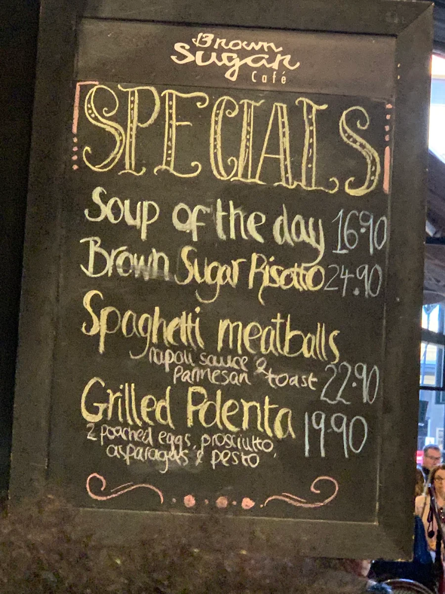Menu, Brown Sugar Cafe