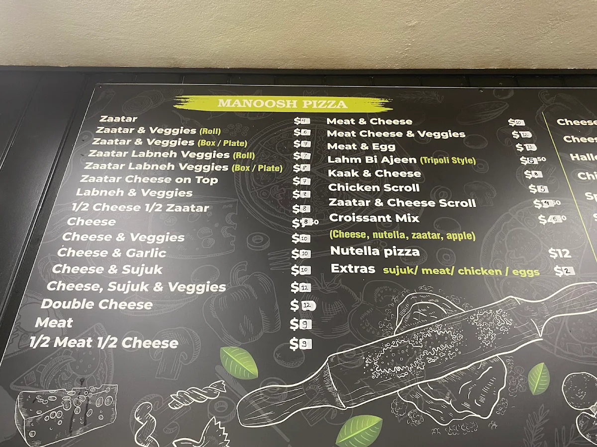 Menu, Oregano House 2161