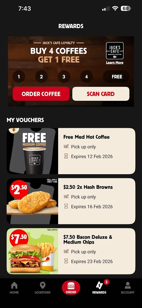 Menu, Hungry Jack's Burgers Notting Hill