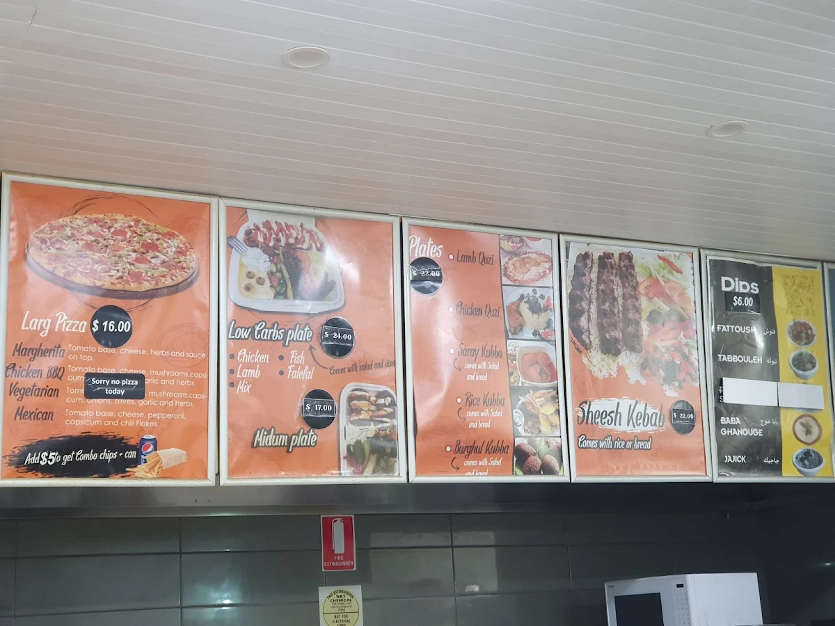 Menu, Coburg Kebab