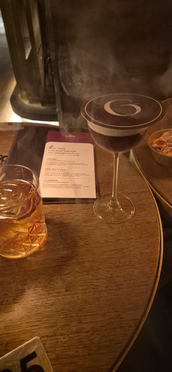 Menu, Miss Gunn's Basement Bar
