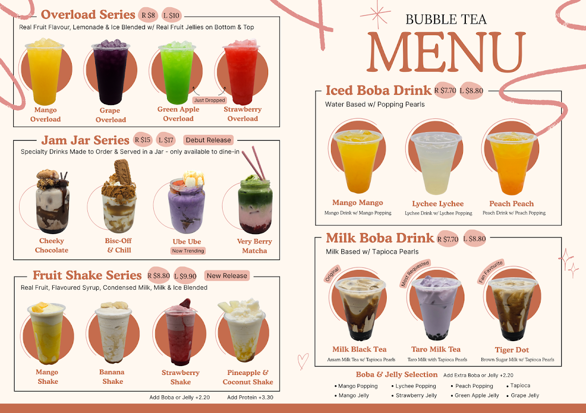 Menu, Jam Jar Café