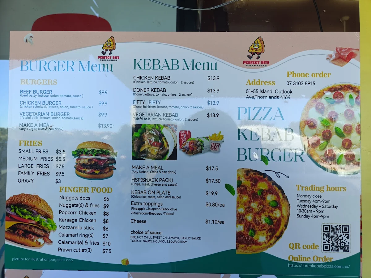 Menu, SOREN KEBAB & PIZZA