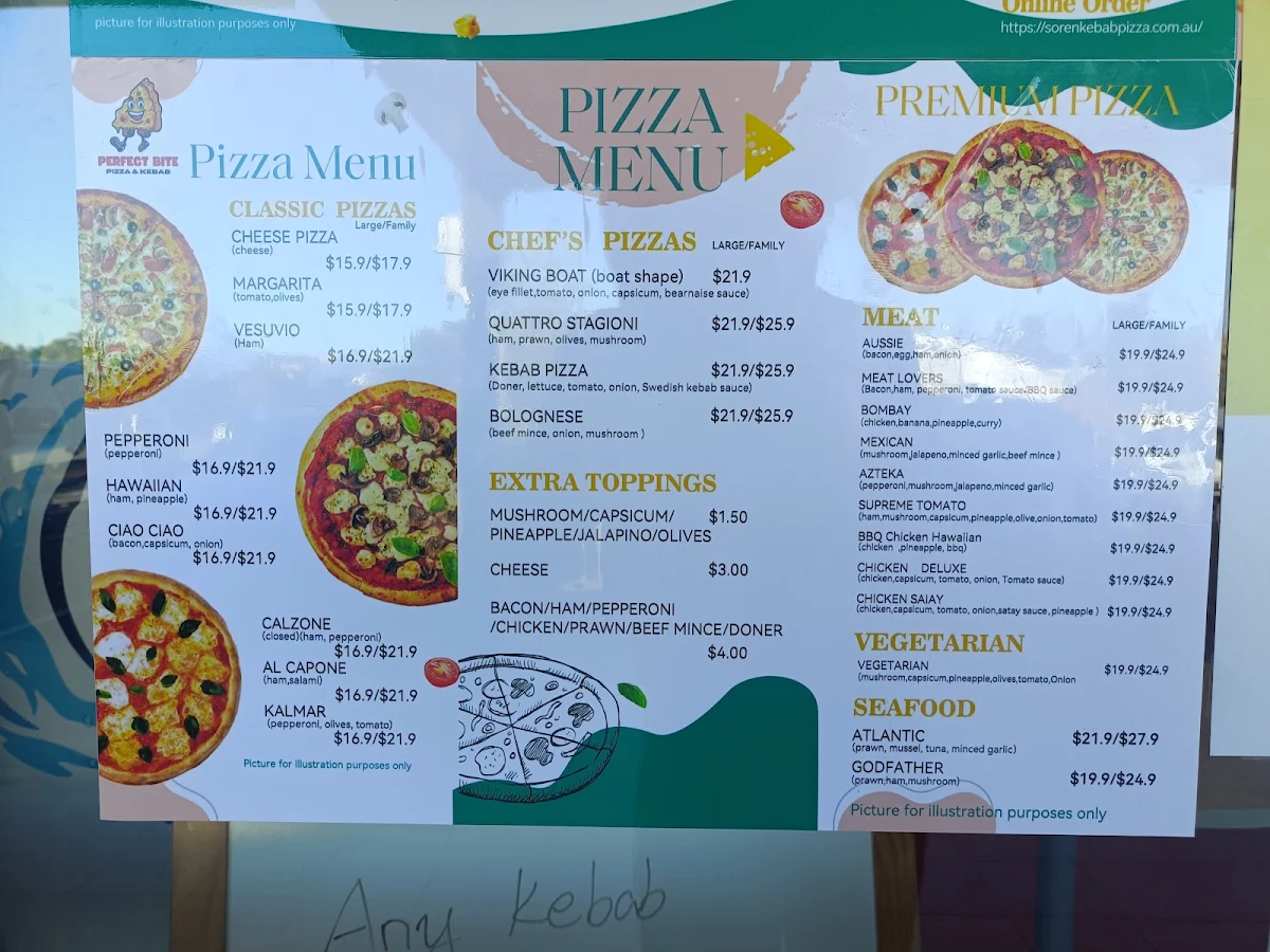 Menu, SOREN KEBAB & PIZZA