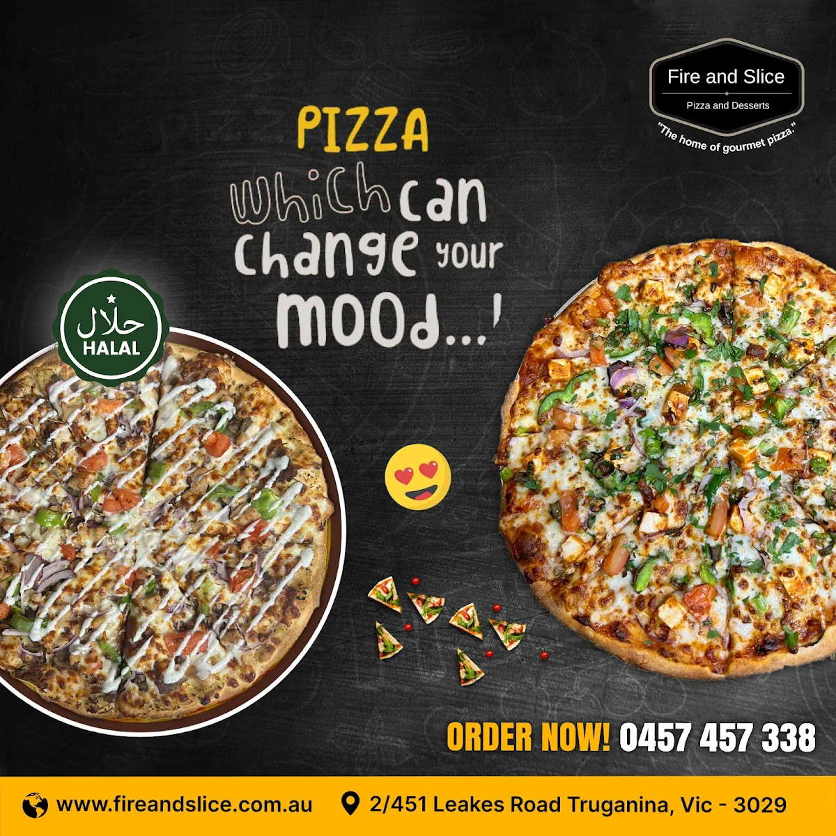 Menu, Fire and Slice - Pizza, Pasta & Desserts - Truganina