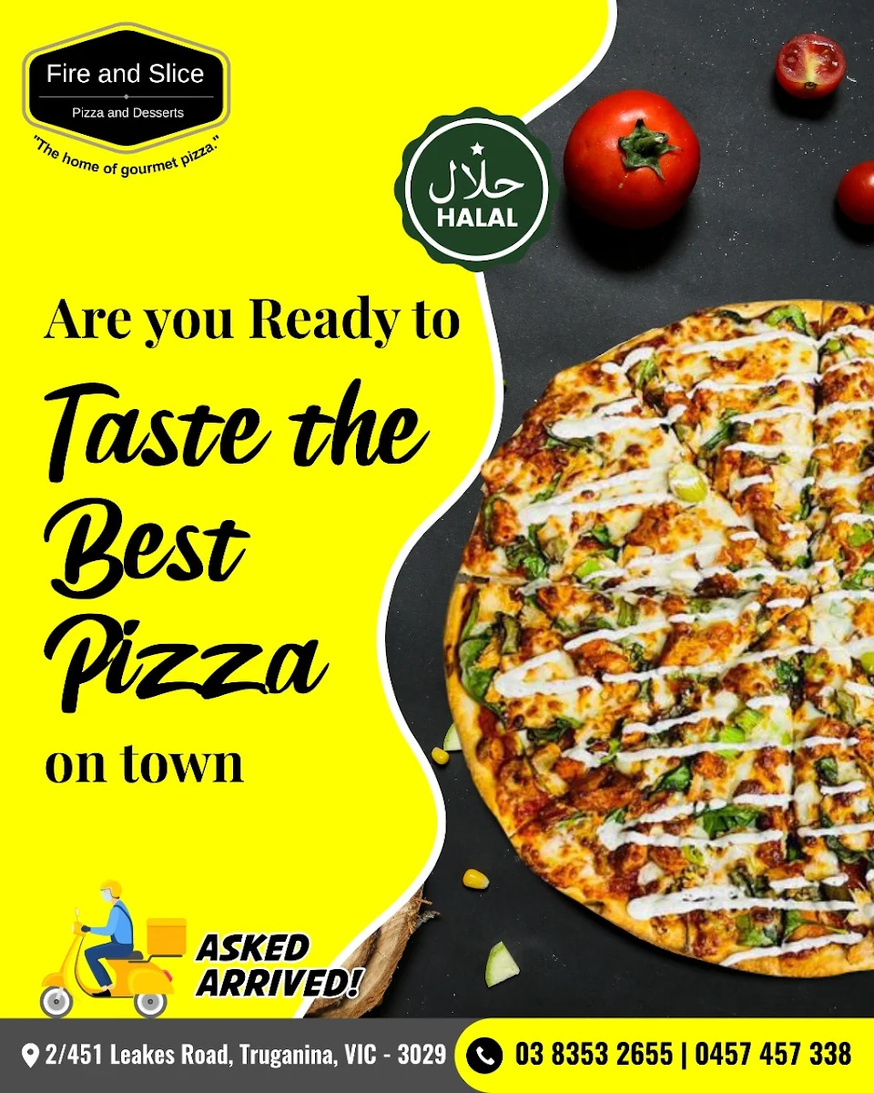 Menu, Fire and Slice - Pizza, Pasta & Desserts - Truganina