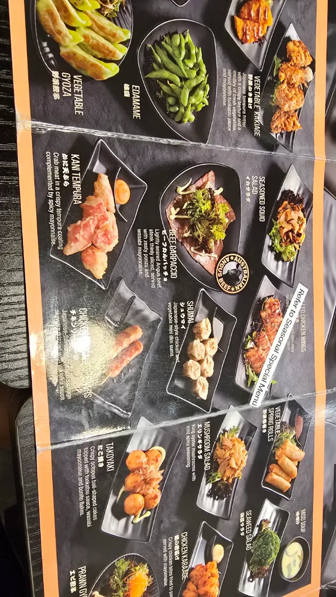 Menu, Okami Japanese Restaurant