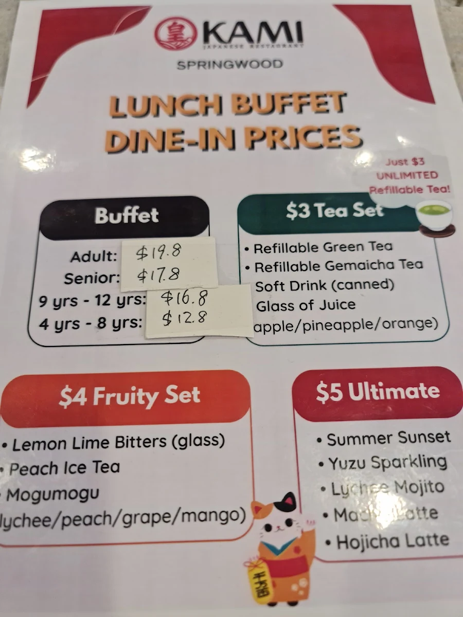 Menu, Okami Japanese Restaurant