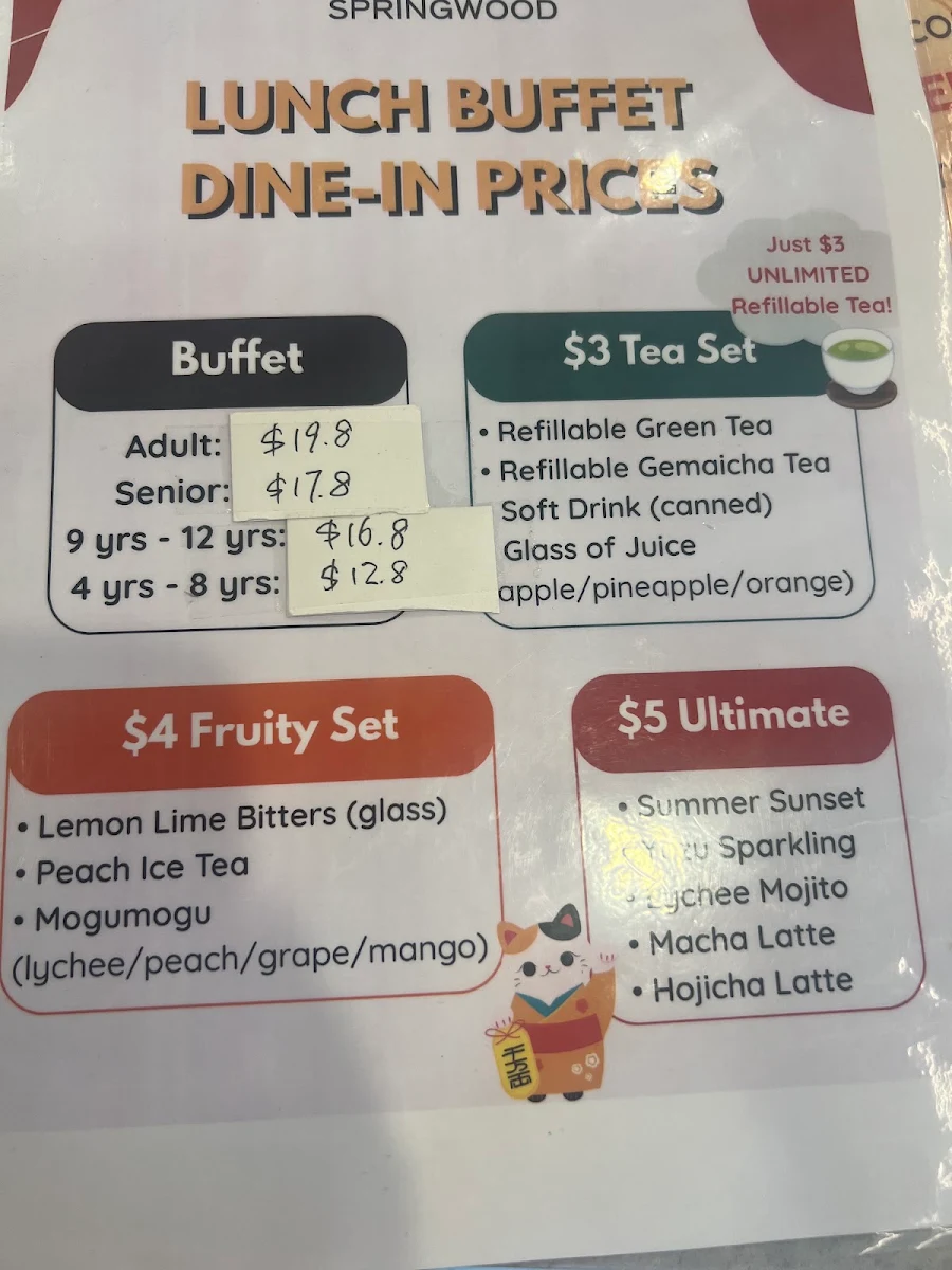 Menu, Okami Japanese Restaurant