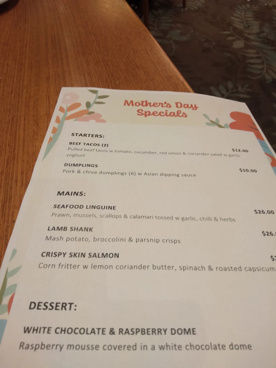Menu, Stoney’s Club