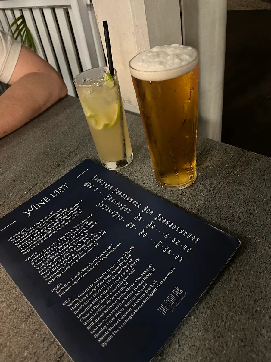 Menu, The Ship Inn