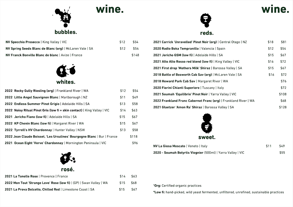 Menu, The Levee Lounge and Bar