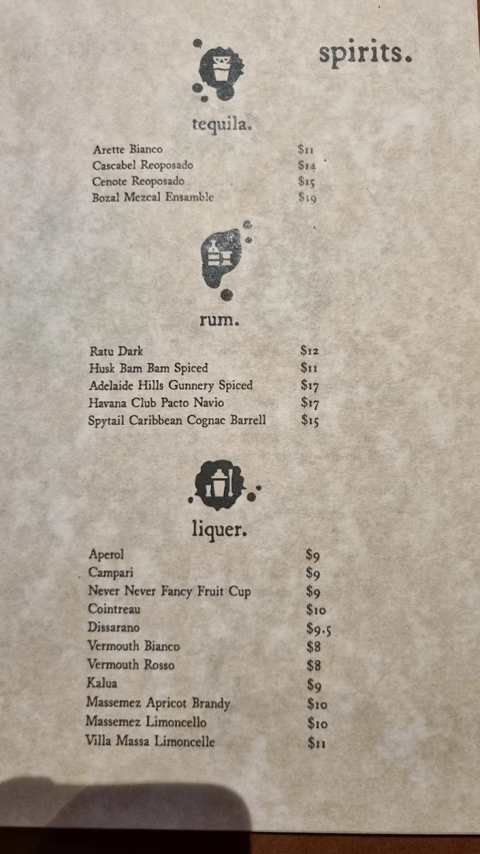 Menu, The Levee Lounge and Bar