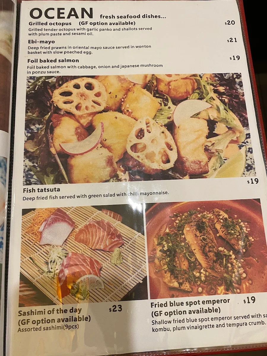 Menu, Ha-Lu Japanese Tapas Restaurant