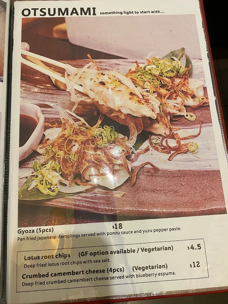 Menu, Ha-Lu Japanese Tapas Restaurant