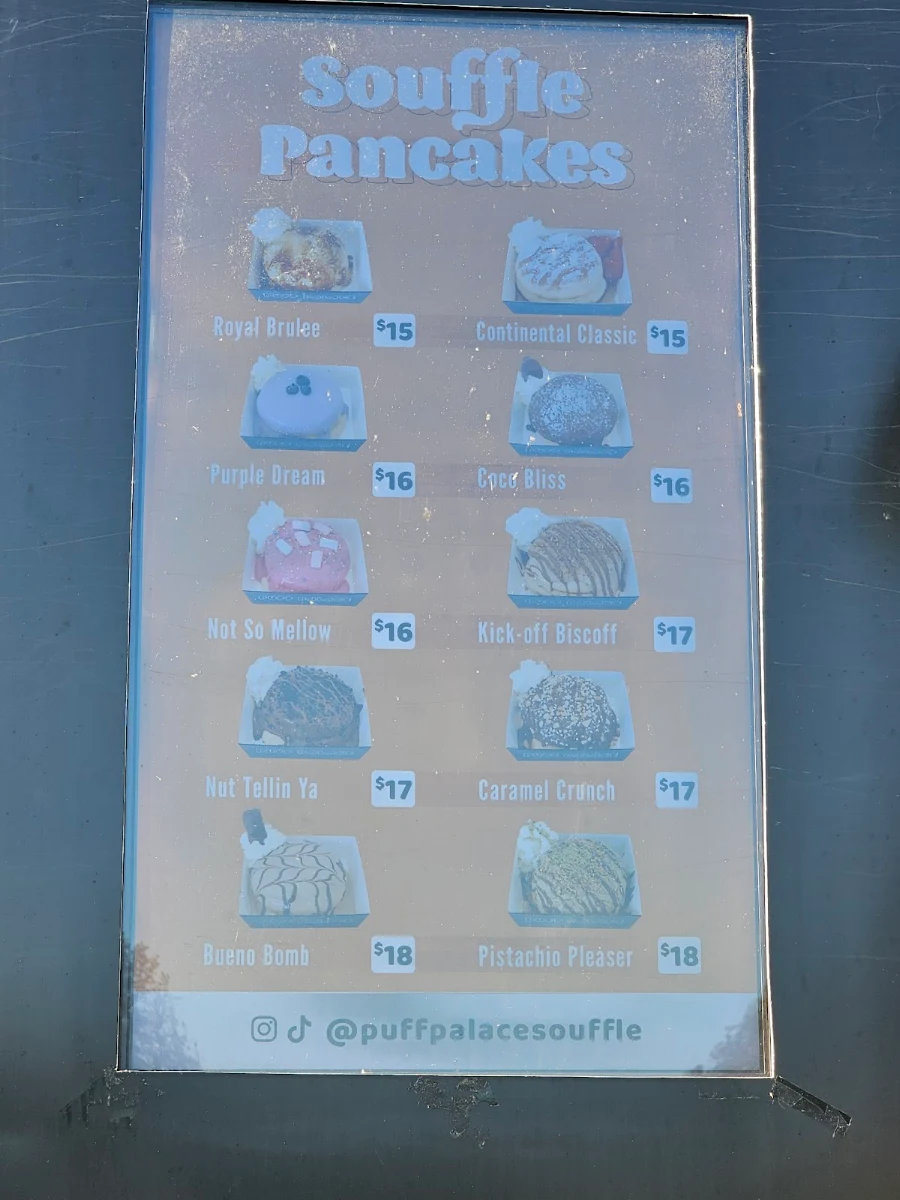 Menu, Puff Palace Soufflé