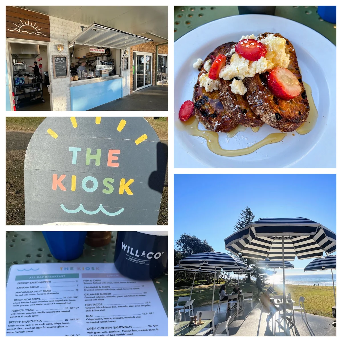 Menu, The Kiosk Sawtell Beach