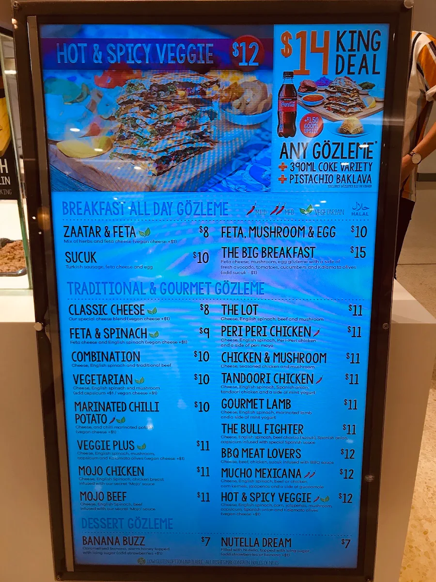 Menu, Gözleme Factory