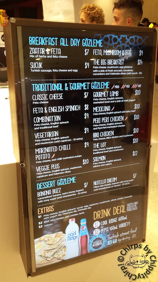 Menu, Gözleme Factory