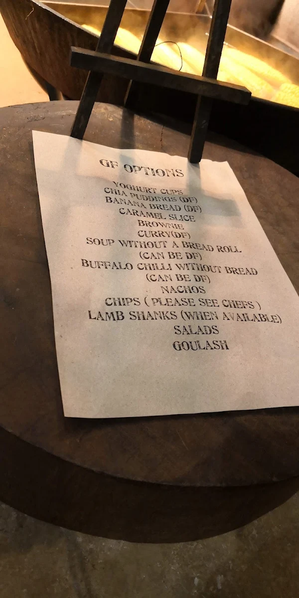 Menu, Merritts Mountain House