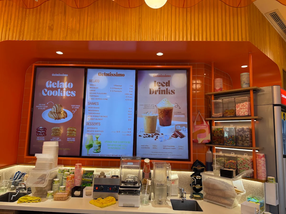 Menu, Gelatissimo Darling Harbour