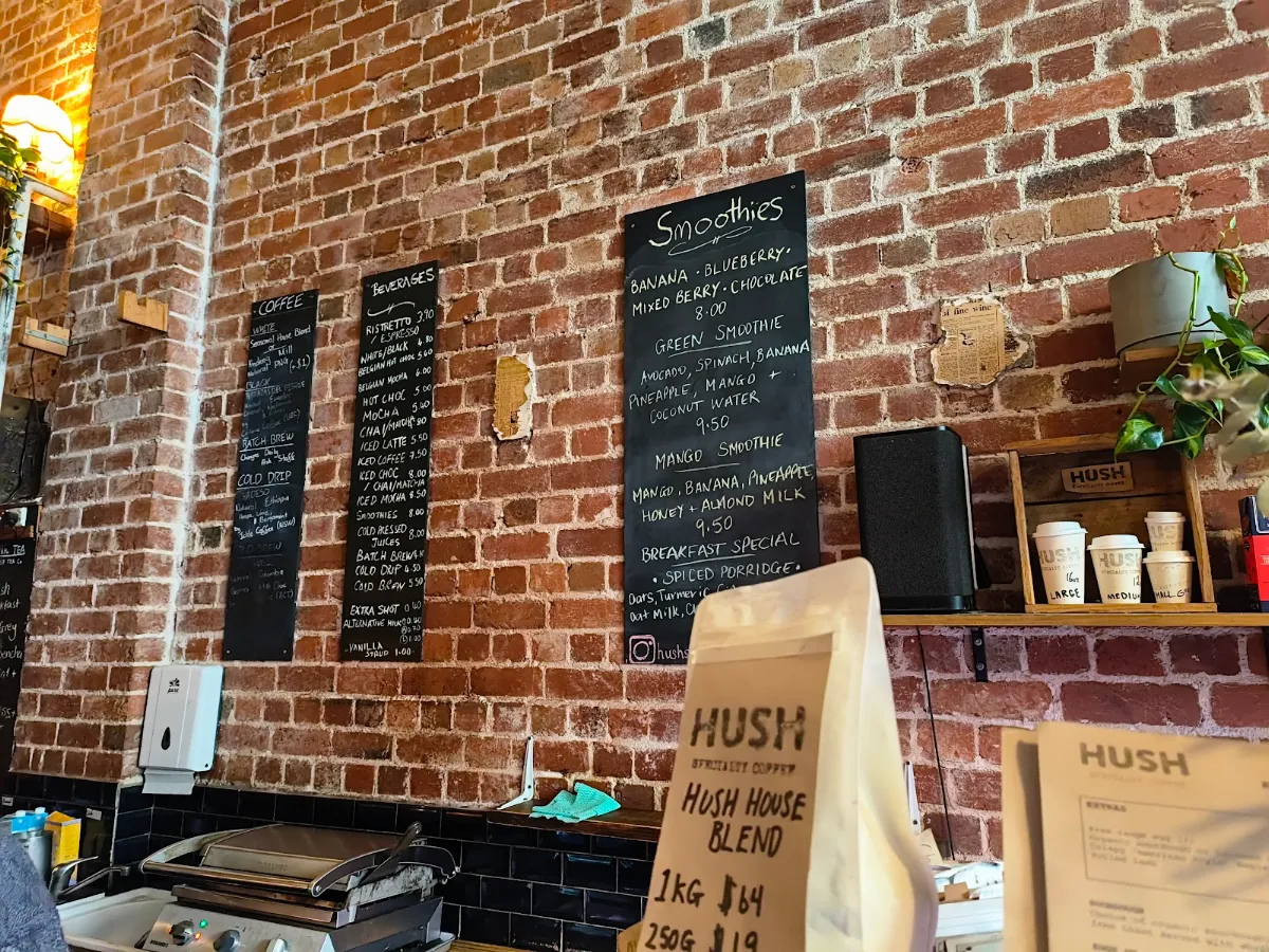 Menu, Hush Specialty Coffee