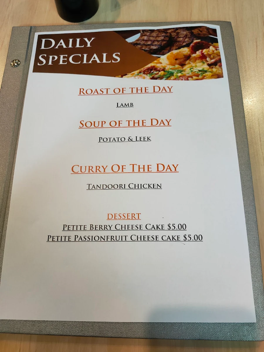 Menu, Cardinia Club