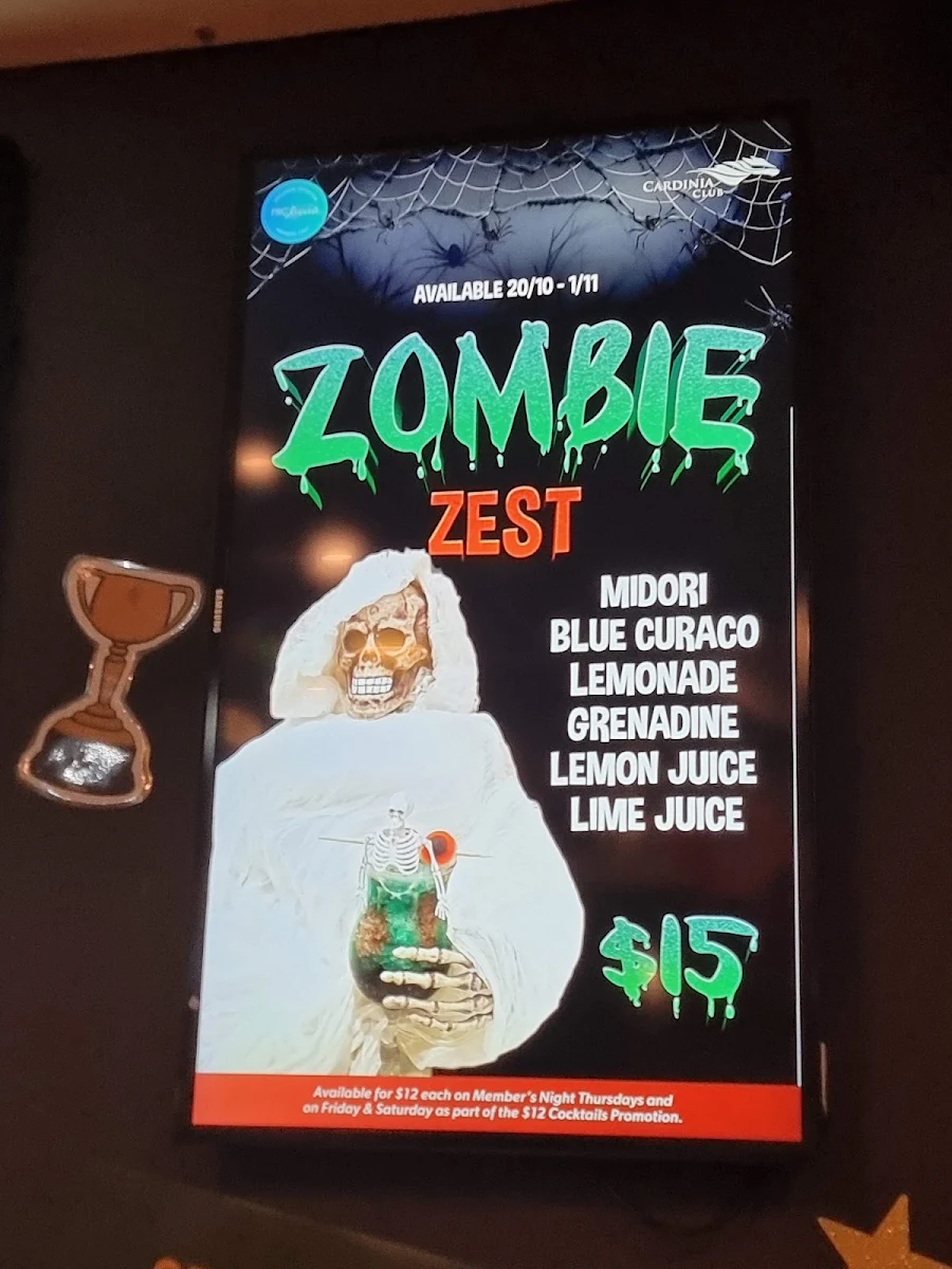 Menu, Cardinia Club