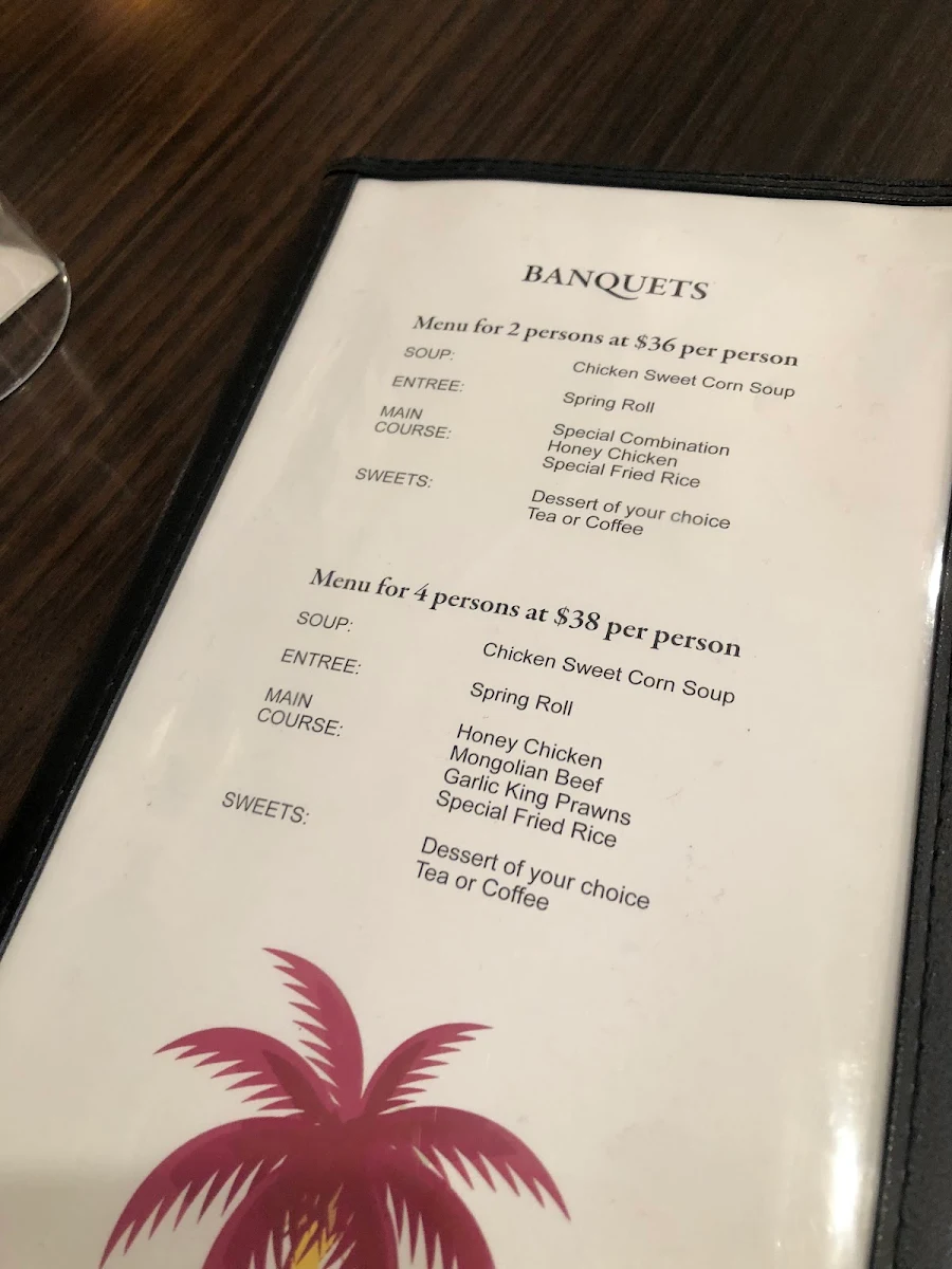 Menu, Jack's Restaurant
