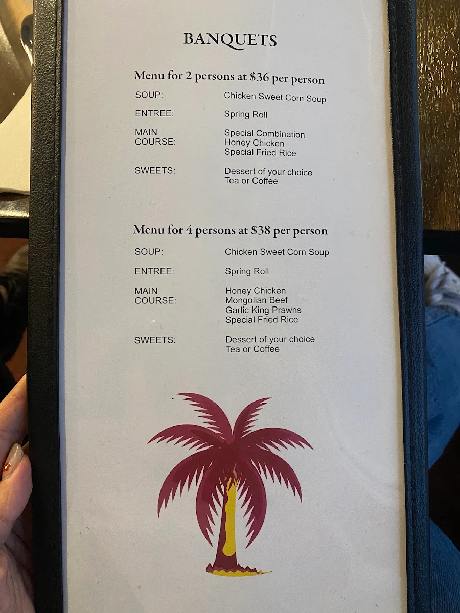 Menu, Jack's Restaurant