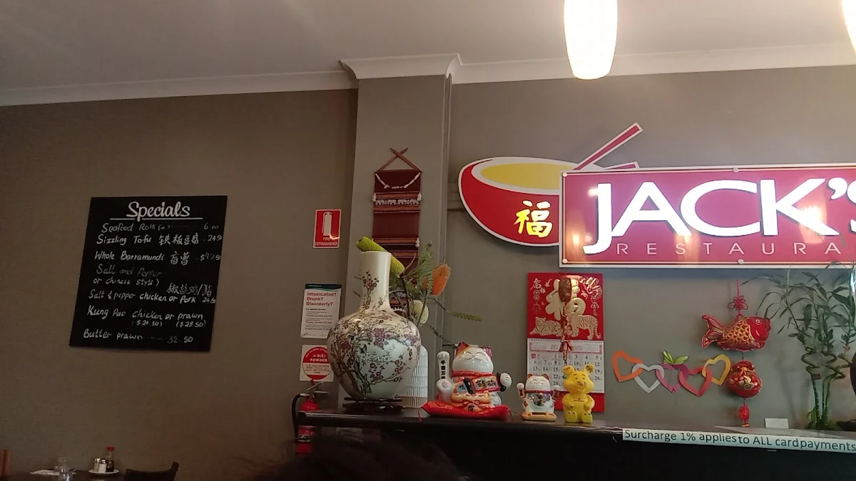 Menu, Jack's Restaurant