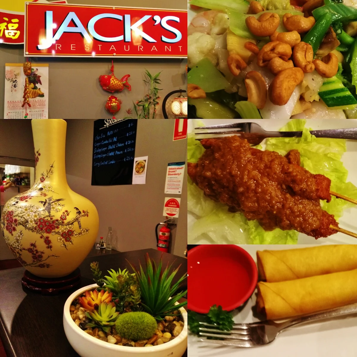 Menu, Jack's Restaurant