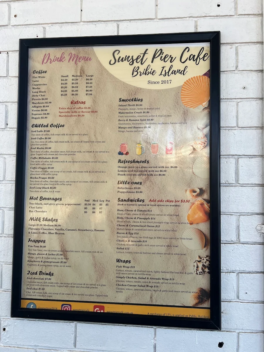 Menu, Sunset Pier