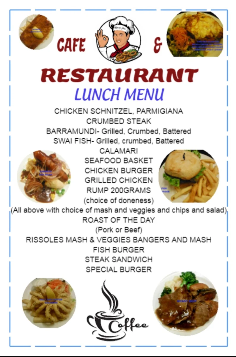 Menu, Mang Jose Café and Restaurant