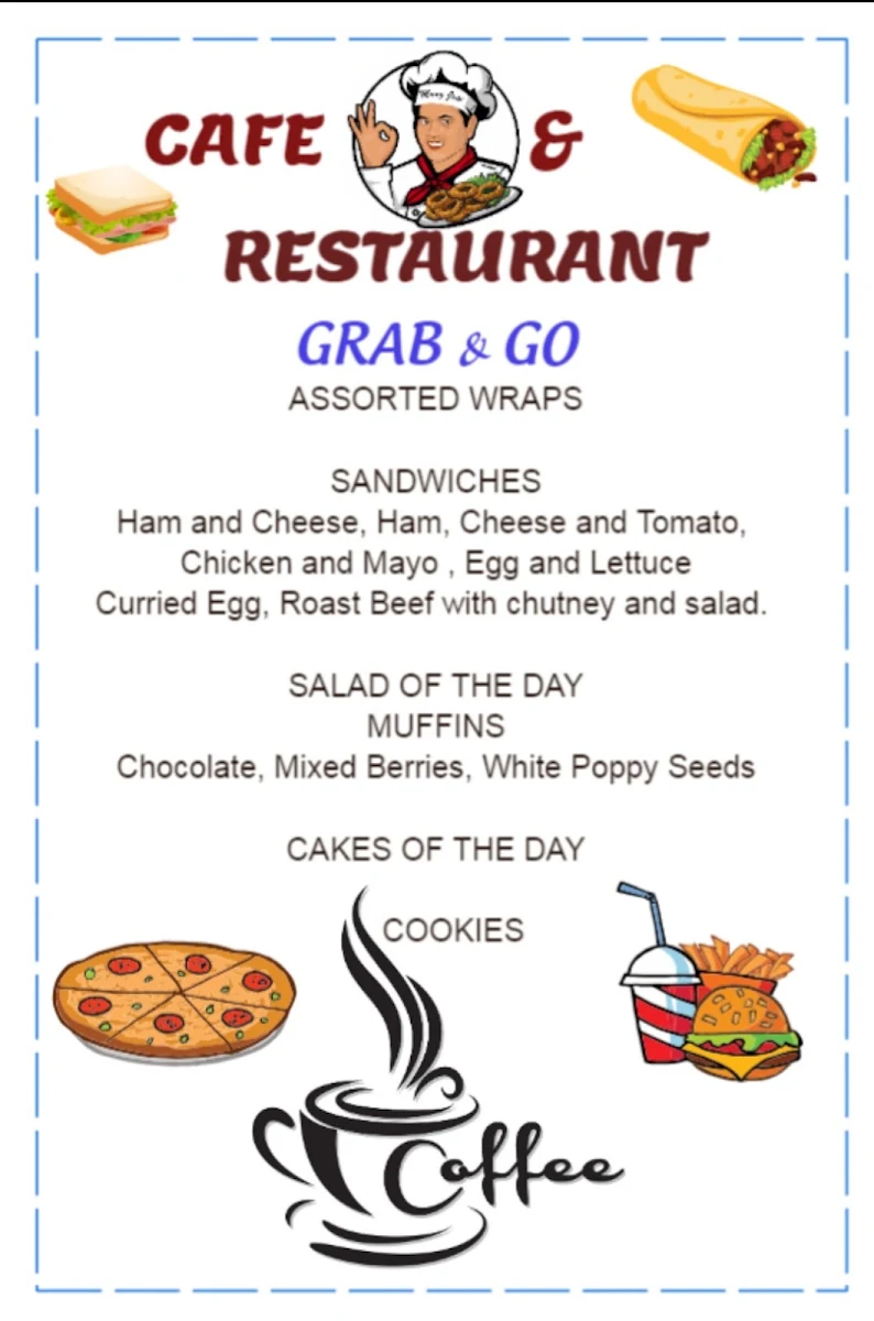 Menu, Mang Jose Café and Restaurant