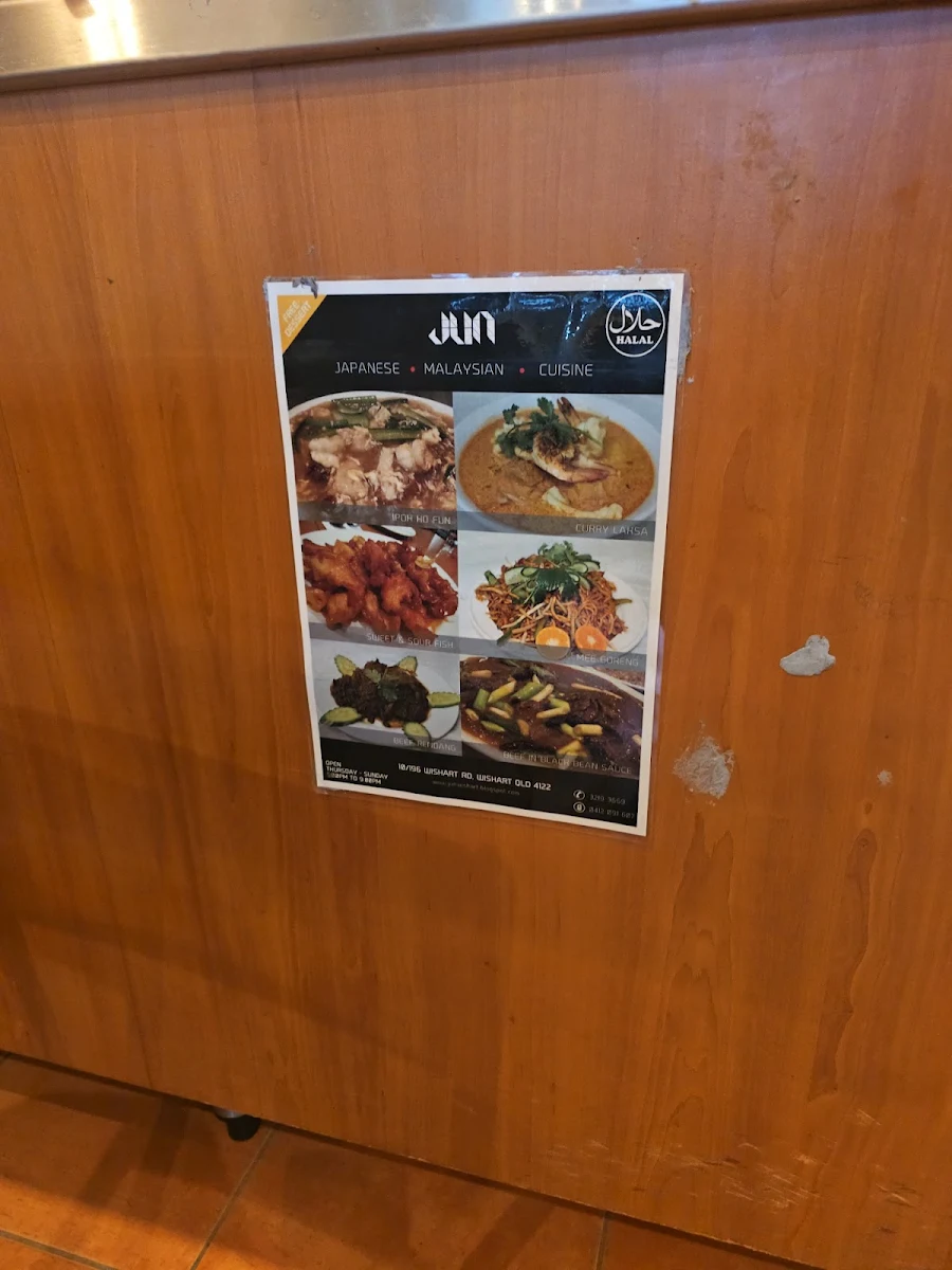 Menu, Jun Japanese-Malaysian Cuisine