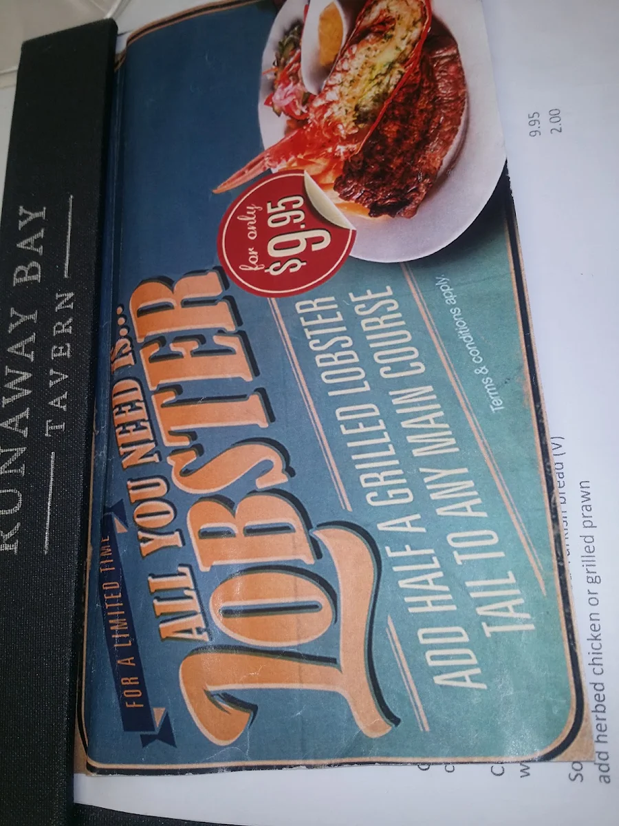 Menu, Runaway Bay Tavern