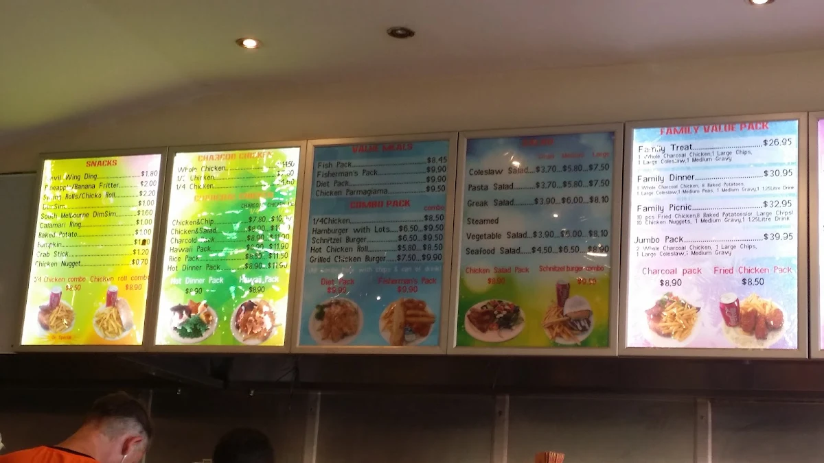 Menu, Croxton Roosters Charcoal Chicken