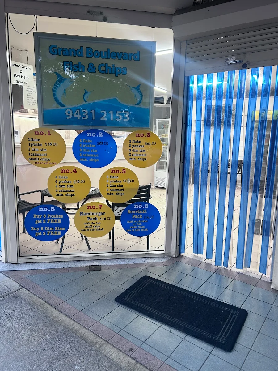 Menu, Grand Boulevard Fish & Chips