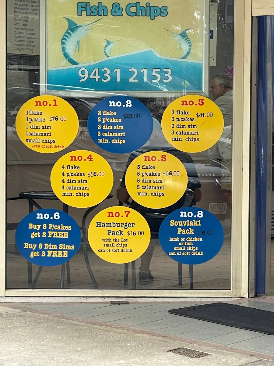 Menu, Grand Boulevard Fish & Chips