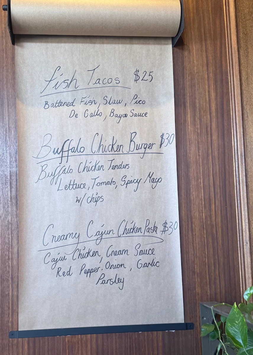 Menu, The Bayou