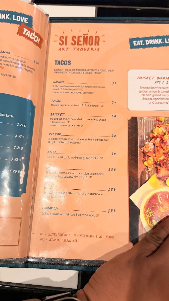 Menu, Si Senor | Mexican Restaurant Richmond