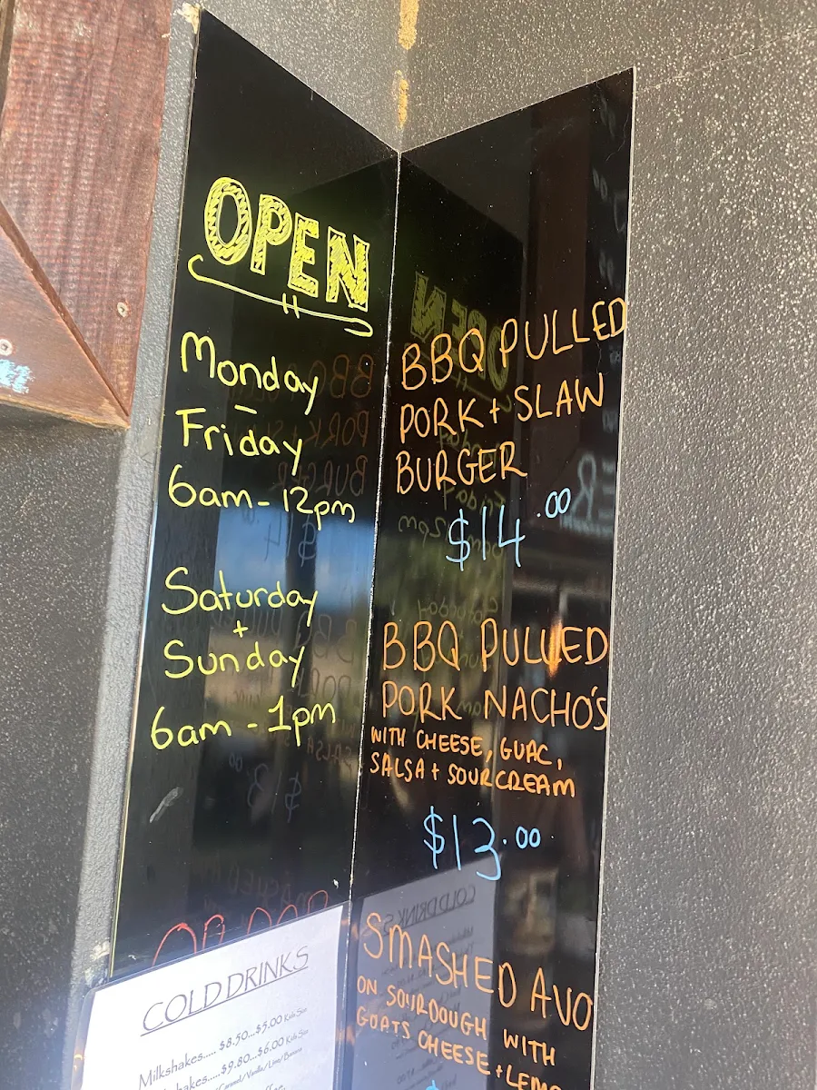 Menu, The Beach Mill Coffee Bar