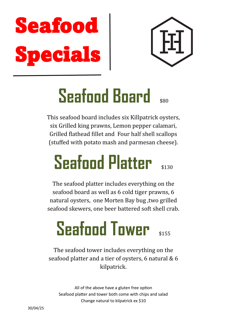 Menu, The Inlet Hotel