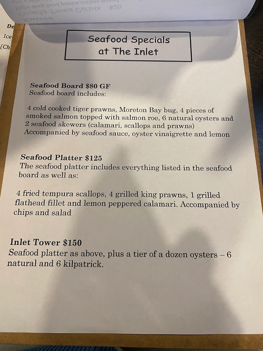 Menu, The Inlet Hotel