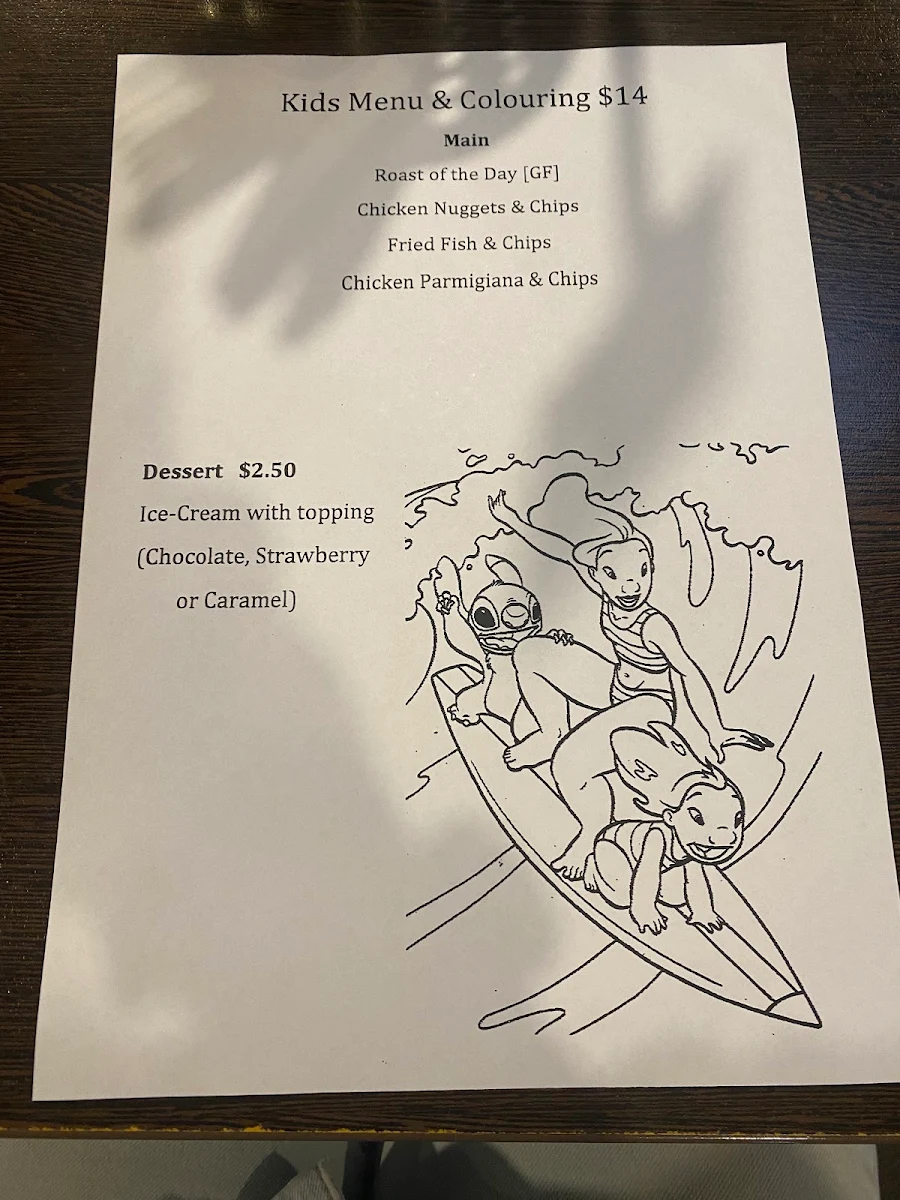 Menu, The Inlet Hotel